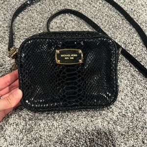 Michael Kors black snake print bag